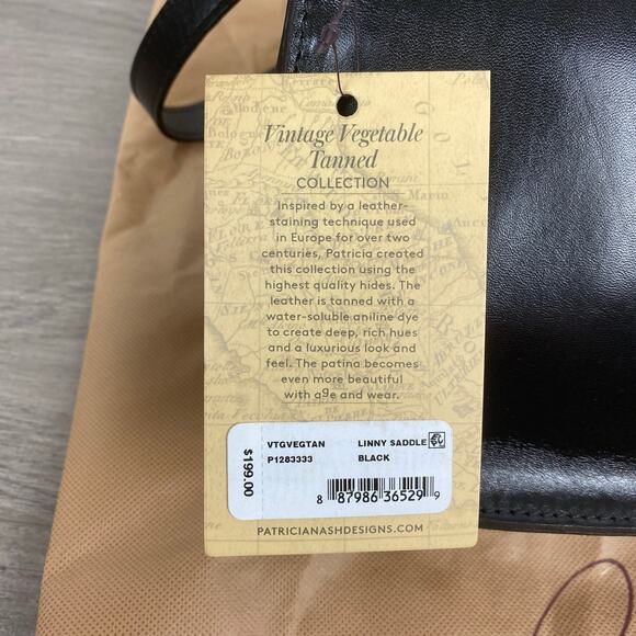 Patricia Nash Black Leather Lindy Saddle Bag NWT - Picture 13 of 16